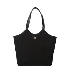 LEIDJGUN Große Kapazität Tasche für Frauen Top Griff Handtasche Stilvolle Schultertasche Retro Gesteppt Dating Tasche Einfache Einkaufstasche, Schwarz von LEIDJGUN