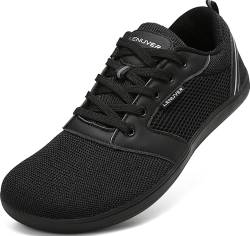 LENUVER Barfußschuhe Damen Sommer Barfussschuhe Herren Traillaufschuhe Atmungsaktiv Straßenlaufschuhe Leichte Fitnessschuhe Schnell Trocknend Sneaker (Schwarz, 41EU) von LENUVER