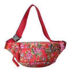 LERONO Taschen für Damen, praktische und praktische Umhängetasche, Nylon-Brusttasche, Bauchtasche, geeignet für verschiedene Aktivitäten, rot von LERONO