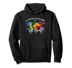 Retro Bunte Weltkarte Cool Graphic Be Sommer Kind Liebe Pullover Hoodie von LGBTQ Regenbogen Equality Gay Pride Month Kostüm