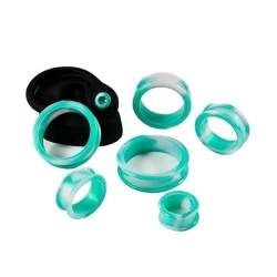 LGXLGX 1 Paar Größe 8mm-38mm Marmorfarbe Silikon Ohr Tunnel Plugs Gauge Dick ausgestelltes Fleisch Expander Piercingschmuck(B,22mm) von LGXLGX