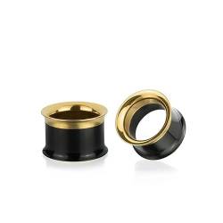 LGXLGX Zweifarbige hohle Ohrstöpsel/Tunnel im Punk-Stil, Ohrstöpsel/Tunnel, 2 Stück for gedehnte Ohren, Körperschmuck(Gold,10MM) von LGXLGX