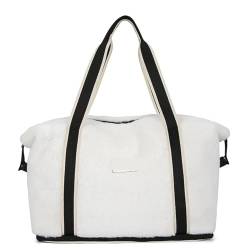 Reisetasche Frauen Sporttasche Reise Fitness Handtasche Casual Reise Seesack Outdoor Sport Wochenende Freizeit Leichte Touring Lagerung Taschen (Color : White) von LHSJYG