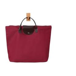 Reisetasche wasserdichte Strandtasche Damen Nylon Handtasche Frauen Tragetaschen Große Kapazität Handtasche Oxford Casual Reise Umhängetaschen (Color : Burgundy) von LHSJYG