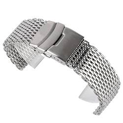 LHYFAGQK 18/20/22 mm Gurtuhr Mesh Edelstahl Armband Silber Uhrenband Ersatz + 2 Federstangen(18mm) von LHYFAGQK