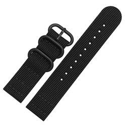 LHYFAGQK 18 mm 20 mm 22 mm 24 mm 26 mm Strap Herren Canvas Strap for Silberschnalle(Black A,18mm) von LHYFAGQK