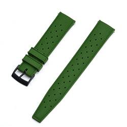 LHYFAGQK 22mm tropischer silikonkautschukgurt 20mm gurt tauchen wasserdichte gurt männer ersatzgurt fit for seiko(Green Black,22mm) von LHYFAGQK