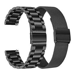 LHYFAGQK Edelstahl-Metall-Uhr-Band-Armband-Uhr-Band-Smart-Uhr-Band-Fit for Xiaomi-Fit for Huami(Black-m black-s) von LHYFAGQK