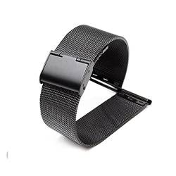 LHYFAGQK Gurt 12mm 14mm 16mm 18mm 20mm 22mm 24mm Allzweck Edelstahl Metallband Strap Armband Schwarz Roségold(schwarz,16mm) von LHYFAGQK