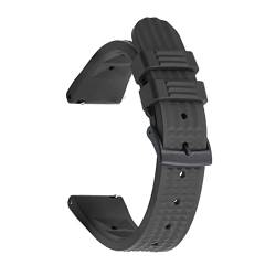 LHYFAGQK Viton Strap Waffelgurt 20mm 22mm Tauchen Wasserdichte Armband Handgelenkzubehör Ersatz(Black Black,20mm) von LHYFAGQK