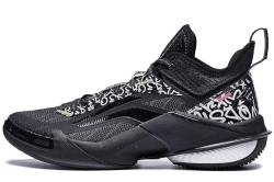 LI-NING Power V Series CJ McCollum Professionelle Basketballschuhe für Herren, dämpfendes Futter, High-Cut-Sportschuhe, Sneaker, ABAN045 ABAP023 ABAP025 ABAP067, Schwarz, 41.5 EU von LI-NING