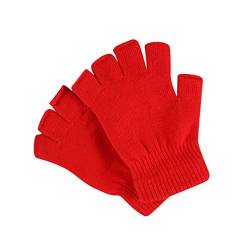 LIANGFANG Halbfinger Handschuhe, Winter Fingerlose Handschuhe Strickhandschuhe für Herren Damen Winter Warme Fingerlose Thermo Handschuhe Touchscreen Herren Damen Kinder Fahrrad MTB Arthrose von LIANGFANG