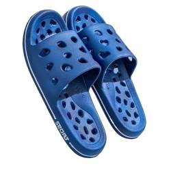 LIBANGRONG-888 Flip Flops Rutschfeste Badezimmer-Hausschuhe mit Abflusslöchern, schnell trocknende Duschsandalen, Wohnheim-Haus-Rutsch-Duschschuhe for Männer und Frauen Outdoor Sandalen(Blue,40/41) von LIBANGRONG-888