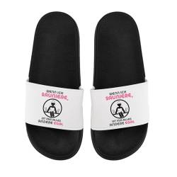 LIEBTASTISCH Lustige Badelatschen - Wenn ich Sauniere, ist Mir Alles andere Egal - Slippers - Sauna - Strand - Badeschuhe - Trend - Schlappen - Unisex (Schwarz, 44) von LIEBTASTISCH