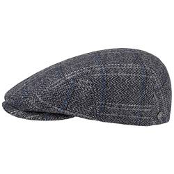 LIERYS Melico Driver Flatcap - Fischgrätmuster Schirmmütze - Virgin Wool Cap für Herren - Herbst/Winter - Made in The EU grau 57 cm von LIERYS