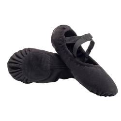 LIFKOME 1 Paar Damen Ballett-Spitzenschuhe Ballerinas Für Mädchen Balletttanzschuhe Canvas-Ballettschuhe Für Mädchen Erwachsene Yogaschuhe Ballettschuh Für Erwachsene Leder Black von LIFKOME