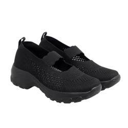 LIFKOME 1 Paar Höhenvergrößernde Freizeitschuhe Schuhe Für Damen Turnschuhe Sportschuhe Für Frauen Schuhe Mit Dicker Sohle Trail-Sneakers Damen Schnürlauf Black Obermaterial: Fliegenstrick von LIFKOME