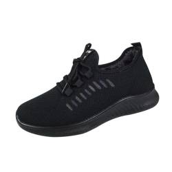 LIFKOME 1 Paar Turnschuhe Aus Fliegenstrick Mesh-Laufschuhe Arbeitsturnschuhe Damen Turnschuhe Frau Turnschuhe Sohlenschuhe Outdoor-Sportschuhe Sport-Sneaker Damen-Wanderschuhe Black von LIFKOME