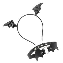 LIFKOME 3 Sätze fledermaus stirnband kragen schwarzes Dekor Haarschmuck für den Abschlussball halloween haarschmuck halloween kopfschmuck Halsband Outfit Festival-Haar-Accessoires Black von LIFKOME