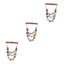 LIFKOME 3st Frauen Halskette Retro-perlenketten Halskette Im Bohemian-stil Kreisperlen Boho-schmuck Böhmische Perlenkette Bunte Perlenkette Böhmische Halsketten Für Frauen Bambus von LIFKOME