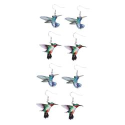 LIFKOME 4 Paare Vogel Schmuck Ohrringe tier ohrringe kolczyki damskie festival ohrringe Tier-Ohrstecker Ohrringe für Frauen im Trend Damen Ohrringe Party-Ohrringe Vogel Ohrringe Acryl von LIFKOME