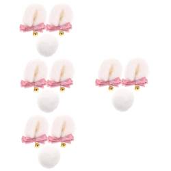 LIFKOME 4 Sätze bär ohr haarspange Haarnadel mit Bärenohren Bärenschwanzanzug Plüschohren-Stirnband Hasenanzug Haar kawaii haarspangen Stirnband mit Bärenohren Stoff Weiß von LIFKOME