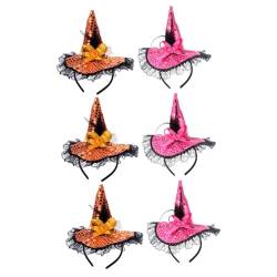 LIFKOME 6 Stk Hexenhut Stirnband Hexenhüte Für Frauen Halloween-haarbänder Für Erwachsene Haarband Für Halloween Halloweenkostüm Halloween-party-stirnband Hexenhaarschmuck Mini- Stoff von LIFKOME