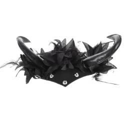 LIFKOME Halloween-stirnband Halloween-ochsenhorn-stirnband Lustiges Hörner Haarband Bandana Stirnband Haarband Aus Horn Stirnband Für Frauen Halloween-horn-stirnband Stoff Black von LIFKOME