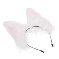 LIFKOME Hasenohr Stirnband tier ohren haarreif haarband weihnachten weihnachtlicher haarreif Cosplay Haarband Frauen Haarband Haarschmuck für Frauen Haarschmuck für Mädchen Kunstfell Weiß von LIFKOME