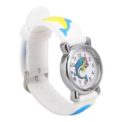 LIFKOME Kinderuhr Kinder Digitaluhr Jungs sehen Jungenuhren wasserdicht schöne Uhr Jugenduhren armbanduhr kinder watch Cartoon-Delphin-Uhr kinder armbanduhr Rostfreier Stahl Weiß von LIFKOME