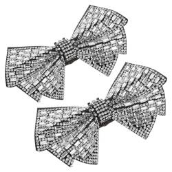 LIFKOME Strass-Schleifen-Schuhclips Schuh-Charms 2 Stück Glitzernde Schleife Schuhschnallen Schuhe Schmuck Dekorationen für Frauen Braut Hochzeit Abschlussball Party von LIFKOME