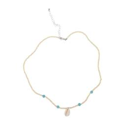 LIFKOME elegant Halsketten gemüseausstecher necklace schnurgebundene Halskette Modeschmuck Perlenkette freundschaftsarmbänder handgefertigte Halskette Halsschmuck Weiß von LIFKOME