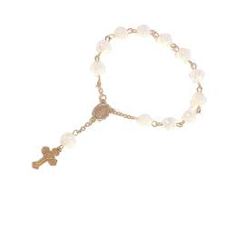 LIGSLN Handgelenkschmuck, verstellbares Rosenkranz-Armband, Perlen, religiöses Gebetsarmband für Frauen, Einheitsgröße, Kein Edelstein von LIGSLN