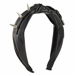 Spiked Headband Gothic Tiaras Headband For Women Wide Knotted Headband Pu Leather Headband Punk Headband Knotted Headbands von LIGSLN