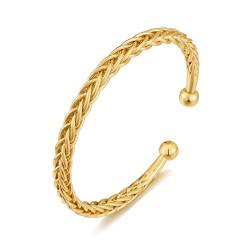 LILIE&WHITE Gold Armbänder für Frauen 14k Gold Trendy Armband Non Tarnish Open Cuff Bracelet Adjustable Bangle Bracelet für Frauen von LILIE&WHITE