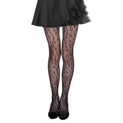 Netzstrumpfhose Schwarz,Halloween leoparden strumpfhose damen leopard tights stockings,Leo Print Fishnet Strumpfhosen Lang Muster,Gothic Netzstrümpfe Schwarze Sexy Nylon mit Leopardenmuster für Frauen von LILIKAI