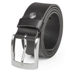 LINDENMANN Leder-Gürtel Herren 40 mm breit, Gürtel Herren Vollrindleder schwarz, Größe/Size:170, Farbe/Color:schwarz von LINDENMANN