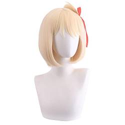 Role Play Wig For Anime Chisato Nishikigi Cosplay Wig Short Light Golden Hair Carnival Party Wigs von LINGCOS