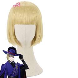 Anime cosplay perücke Turm Jagd Cosplay Perücke Twisted Wonderland Cosplay Männer Kurze gelbe Perücke Cosplay Anime Cosplay Perücken Hitzebeständige synthetische Perücken von LINLINCD