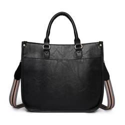 Damen-Umhängetasche, geräumig und leicht zu reinigen, große und praktische Tasche, elegante Tasche, große Handtasche, ideal zum Einkaufen, Schwarz von LIUANDS