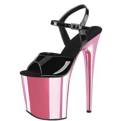 Damen-Sandalen mit hohen Absätzen. Plateau-Stilettos mit Peep-Toe-Pumps. Pumps für Hochzeitsfeiern, Pole-Dance-Schuhe. 8-Zoll-Absätze,Rosa,41 EU von LIUGUISUOCHBH