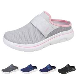 LIUPONHU Men's Comfort Breathable Support Sports Slip-On Sandals, Lightweight Casual Orthopedic Walking Shoes for Women (Light Grey, Erwachsene, Damen, 40, Numerisch, EU Schuhgrößensystem, M) von LIUPONHU