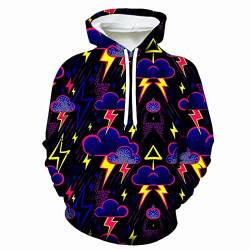 LIVBH Herren Slim Fit Kapuzenpullover Hoodie Realistische Blitz 3D Cosplay Pullover Kapuzenpullover Cartoon Jacke mit Tasche-Blitz 1_S von LIVBH