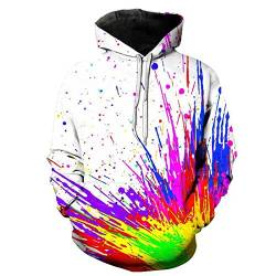 LIVBH Jungen und Mädchen Hoodie Unisex Erwachsene Hoodies 3D Graffiti Pullover Kordelzug Sweatshirt für Männer und Frauen mit Tasche-Malerei 3_XL von LIVBH