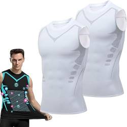 Ionic Shaping Vest, Herren Body Shaper Schlankheitsweste Bequemer und Atmungsaktiver Eisseidenstoff für Männer zum Aufbau Eines Perfekten Körpers (2pcs) von LIXQQS