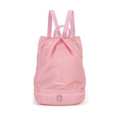 Große Kapazität Aufbewahrungstasche für Männer und Frauen, Wasserdichter Schwimmrucksack mit Nass- und Trockentrennung, Separates Schuhfach, Anti-Diebstahl PVC Tasche, Langlebige Sporttasche(Pink) von LIXQQS