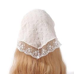 Haarschal mit zartem Blumenmuster, Spitze, Turban, heißes Mädchen, durchscheinendes Dreieck-Stirnband für Damen, Foto-Haar-Accessoire von LIbgiubhy