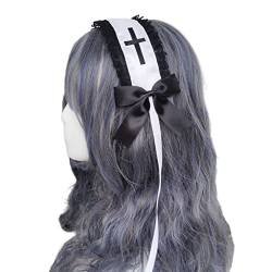 Mehrschichtiger Spitzen-Haarreif für Mädchen, mit langem Kopfschmuck, Dienstmädchen-Kopfbedeckung, Stirnband von LIbgiubhy