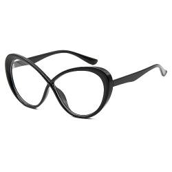 LJCZKA Blaulichtfilter Brille Damen Retro Brille Ohne Stärke Damen Katzenauge Blockieren Blaulicht Gaming Computerbrille von LJCZKA