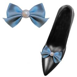 LJRPUPY Elegante Schuh-Clips, abnehmbare Schuhschnalle, Schuhdekorationen für Damen, Pumps, flache Absätze, Satin von LJRPUPY